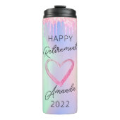 ピンクのグリッタードリップス彼女のための退職ギフト タンブラー (正面)
