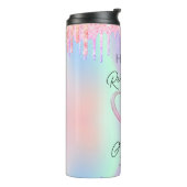 ピンクのグリッタードリップス彼女のための退職ギフト タンブラー (回転左)