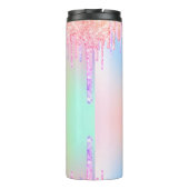 ピンクのグリッタードリップス彼女のための退職ギフト タンブラー (裏面)