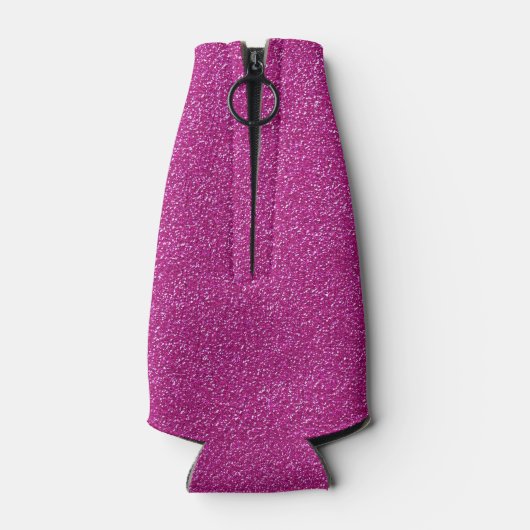 ピンクのグリッターバカレットパーティーの好意ブライド写真 ボトルクーラー (裏面)