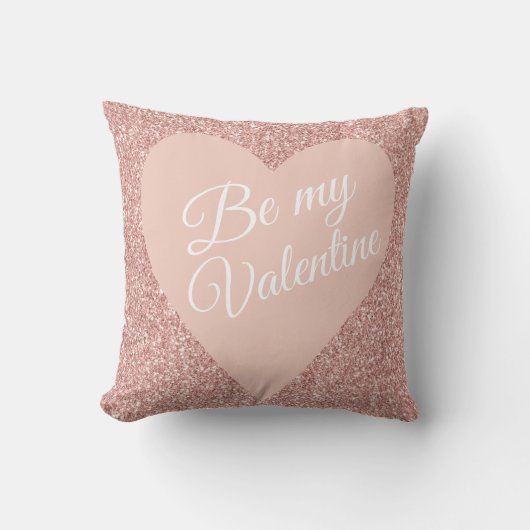 ピンクのグリッターバレンタインは私のバレンタインデー クッション (正面)