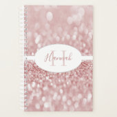 ピンクのグリッターパーソナライズプランナー プランナー手帳 (正面)
