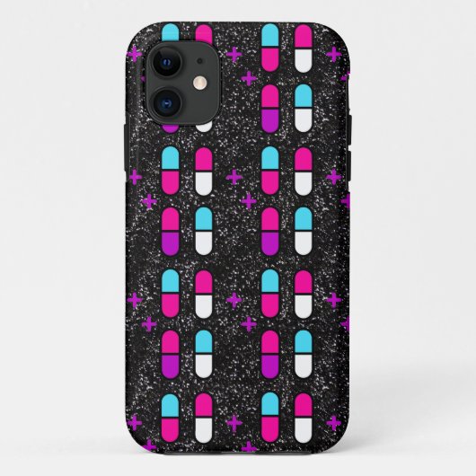 ピンクのグリッターピル Case-Mate iPhoneケース (裏面)