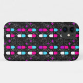 ピンクのグリッターピル Case-Mate iPhoneケース (裏面(横))