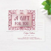 ピンクのグリッターフレーム弓ギフトカード (デスク)