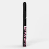 ピンクのグリッターブラックダマスクユモノグラム Case-Mate iPhoneケース (裏面/右)