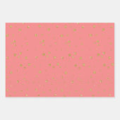 ピンクのグリッターポニーとファーストネーム小さな女の子 ラッピングペーパーシート (正面3)