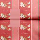 ピンクのグリッターポニーとファーストネーム小さな女の子 薄葉紙