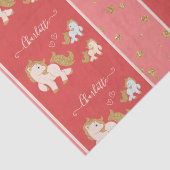 ピンクのグリッターポニーとファーストネーム小さな女の子 薄葉紙 (詳細)