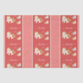 ピンクのグリッターポニーとファーストネーム小さな女の子 薄葉紙 (正面)