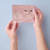 ピンクのグリッターメイクアップアイラッシュ価格リーフレットマーブル チラシ (手)