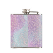 ピンクのグリッターモノグラムの フラスク (裏面)