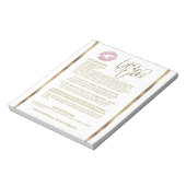 ピンクのグリッターリップのヒントとトリック ノートパッド (回転)