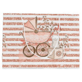 ピンクのグリッタールックベビーガールPRAM & FLOWERS ラージペーパーバッグ (裏面)