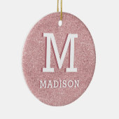 ピンクのグリッターロセゴドパーティーの好意 セラミックオーナメント (右)