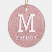 ピンクのグリッターロセゴドパーティーの好意 セラミックオーナメント (左)