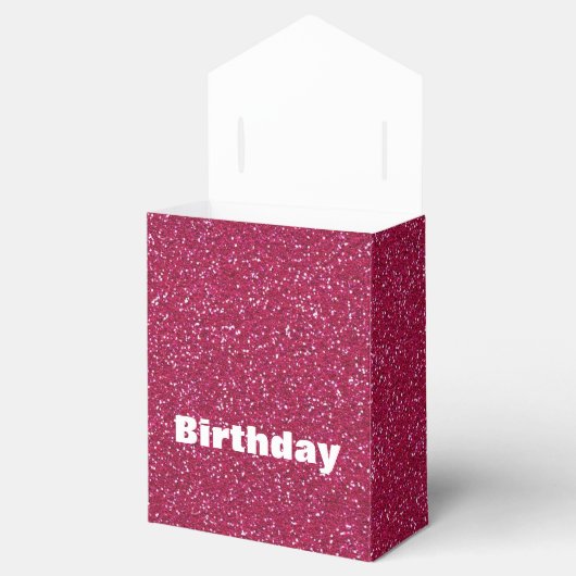 ピンクのグリッター印刷されたパーティーの好意ボックスすべての大事な行事 フェイバーボックス (オープン)