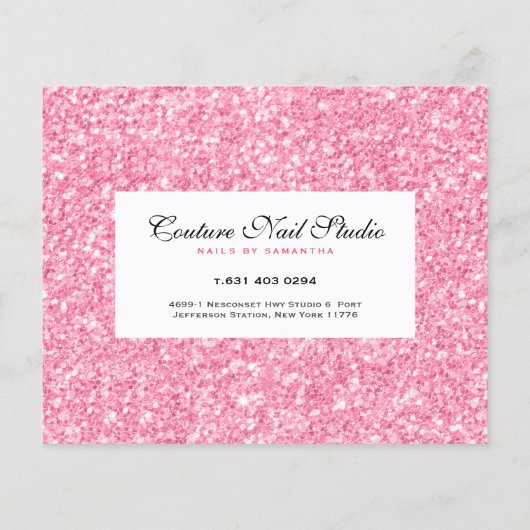 ピンクのグリッター印刷ネイルメニュー一覧 チラシ (裏面)