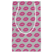 ピンクのグリッター唇 スモールペーパーバッグ (正面)