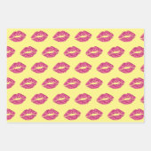 ピンクのグリッター唇 ラッピングペーパーシート (正面)