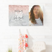 ピンクのグリッター大理石で50歳の誕生日を飾る 横断幕 (インサイチュ)