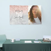 ピンクのグリッター大理石で50歳の誕生日を飾る 横断幕 (トレードショー)