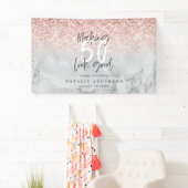 ピンクのグリッター大理石で50歳の誕生日を飾る 横断幕 (インサイチュ)