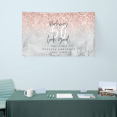 ピンクのグリッター大理石で50歳の誕生日を飾る 横断幕 (トレードショー)