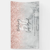 ピンクのグリッター大理石で50歳の誕生日を飾る 横断幕 (縦)