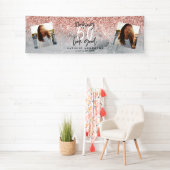 ピンクのグリッター大理石で50歳の誕生日を飾る 横断幕 (インサイチュ)