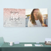 ピンクのグリッター大理石50良い誕生日に見えるb 横断幕 (トレードショー)