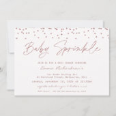ピンクのグリッター女の子のベビー散策ベビーシャワー 招待状 (正面)