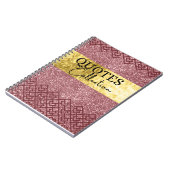 ピンクのグリッター引用文コレクションノート ノートブック (左側)