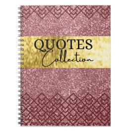 ピンクのグリッター引用文コレクションノート ノートブック