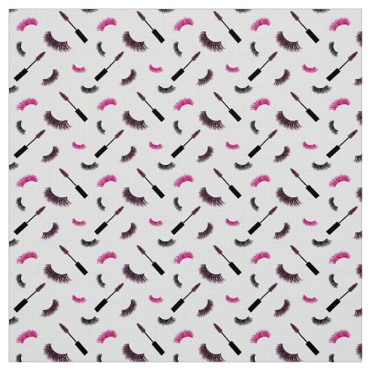 ピンクのグリッター模様の発疹とマスカラ ファブリック (見本)