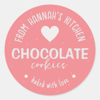 ピンクのグリッター焼いたの背景とラブクッキー ラウンドシール