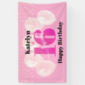 ピンクのグリッター甘い16誕生日バルーンのスクリプト 横断幕 (縦)