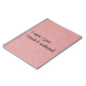 ピンクのグリッター私は厄介なスパイラルノートを作った ノートブック (左側)