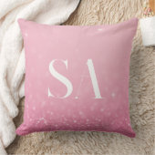 ピンクのグリッター装飾用クッションとイニシャルと名前 クッション (ブランケット)