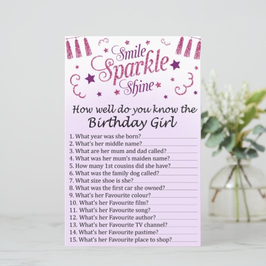 ピンクのグリッター誕生日のギルをどれだけ知っているか (スタンド正面)