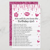 ピンクのグリッター誕生日のギルをどれだけ知っているか (正面/裏面)