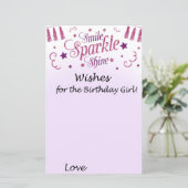 ピンクのグリッター誕生日の女の子を願う (スタンド正面)