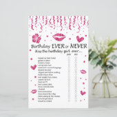 ピンクのグリッター誕生日は常にまたは決してゲーム (スタンド正面)