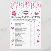 ピンクのグリッター誕生日は常にまたは決してゲーム (正面)