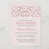 ピンクのグリッター風景  コンフェッティ ブライダルシャワー 招待状 (正面/裏面)