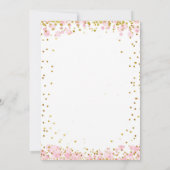 ピンクのグリッター馬のカルーセルベイビーシャワー招待状 招待状 (裏面)