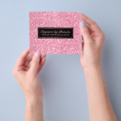 ピンクのグリッター黒の幾何学的な形状 チラシ (手)