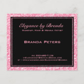 ピンクのグリッター黒の幾何学的な形状 チラシ (裏面)