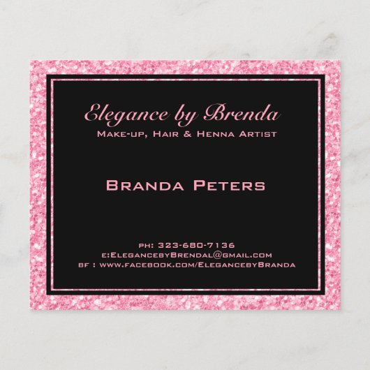 ピンクのグリッター黒の幾何学的な形状 チラシ (裏面)