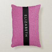 ピンクのグリッター、グリッターの背景、名前 アクセントクッション (正面(垂直))